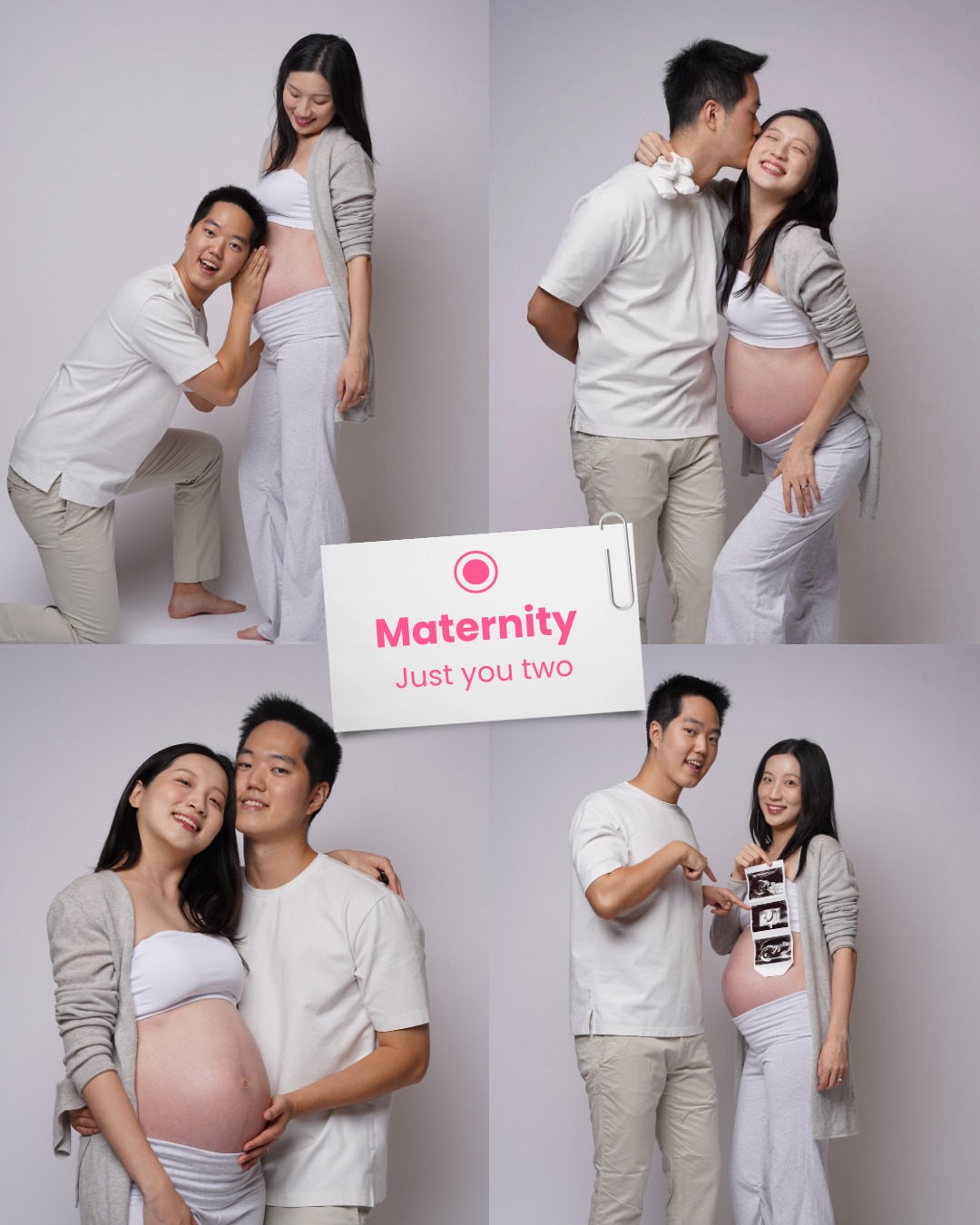 Maternity photoshoot collage for couples — just you two